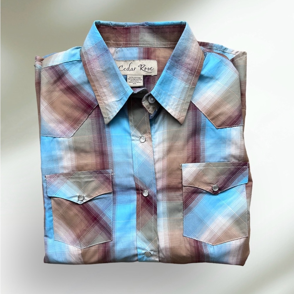 Cedar Rose women’s pearl snap button down, NWT, XL